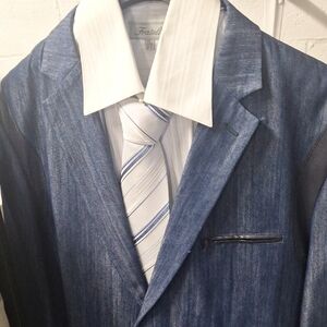 Stylish Blue Denim Blazer for Men